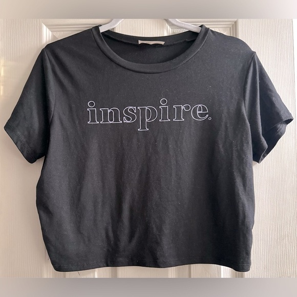 Inspire Black Crop Top - Picture 1 of 3